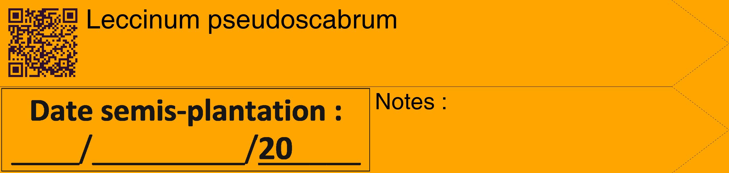 Étiquette de : Leccinum pseudoscabrum - format c - style noire22_simple_simplehel avec qrcode et comestibilité