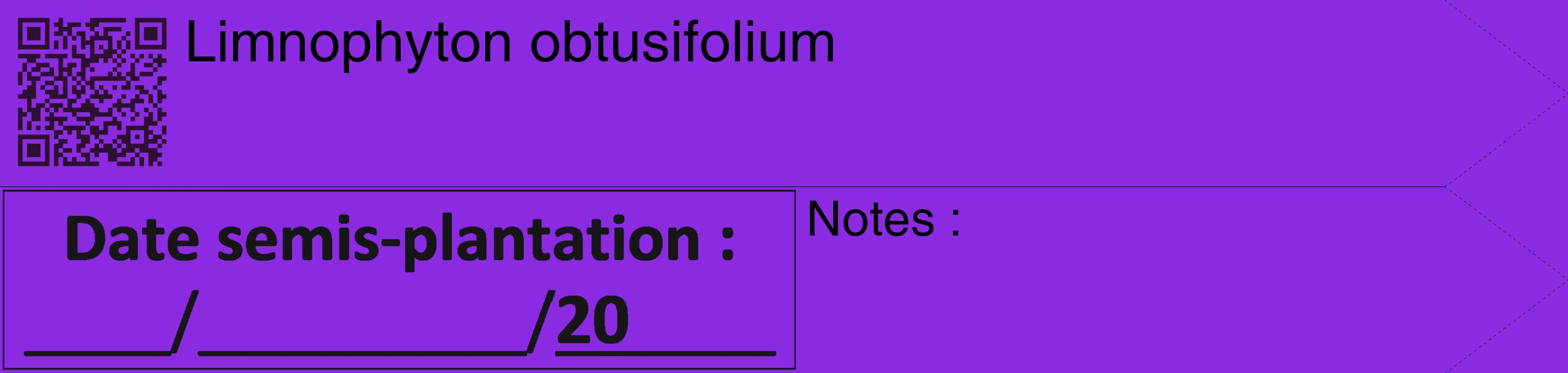 Étiquette de : Limnophyton obtusifolium - format c - style noire49_simple_simplehel avec qrcode et comestibilité