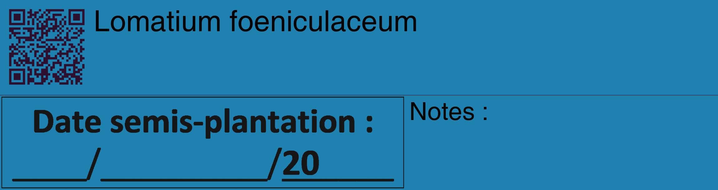 Étiquette de : Lomatium foeniculaceum - format c - style noire6_basique_basiquehel avec qrcode et comestibilité