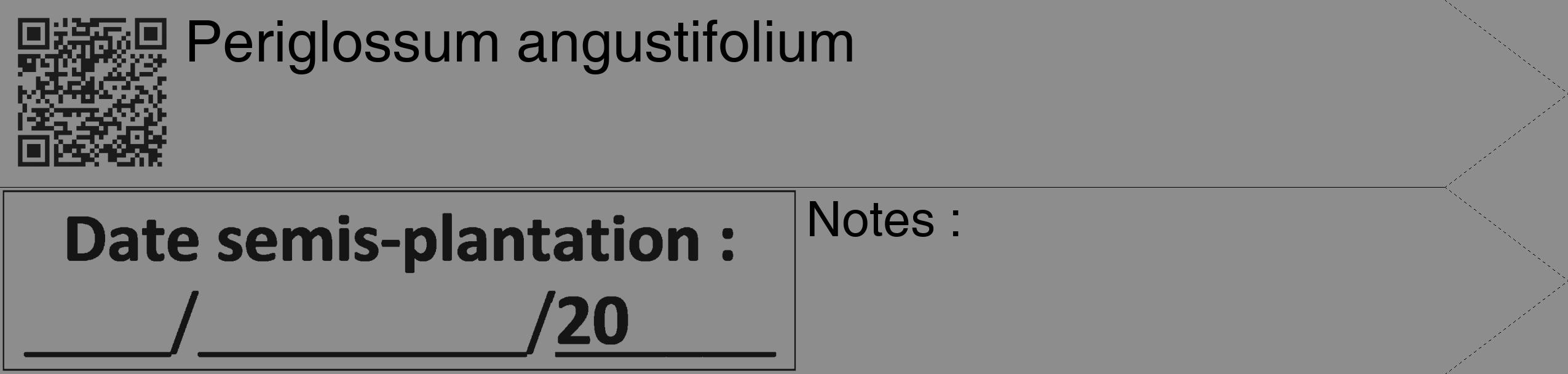 Étiquette de : Periglossum angustifolium - format c - style noire2_simple_simplehel avec qrcode et comestibilité