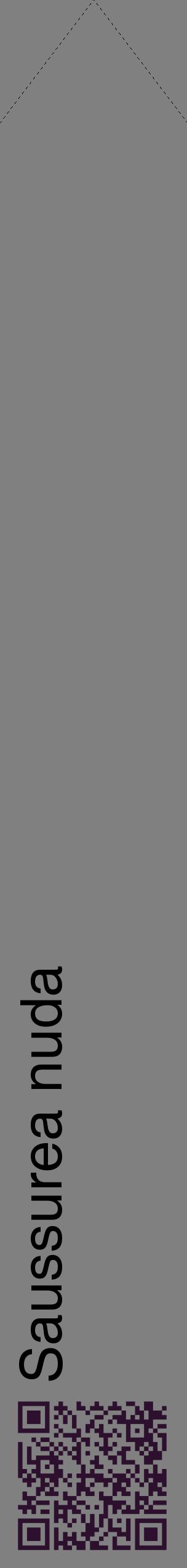 Étiquette de : Saussurea nuda - format c - style noire57_simplehel avec qrcode et comestibilité