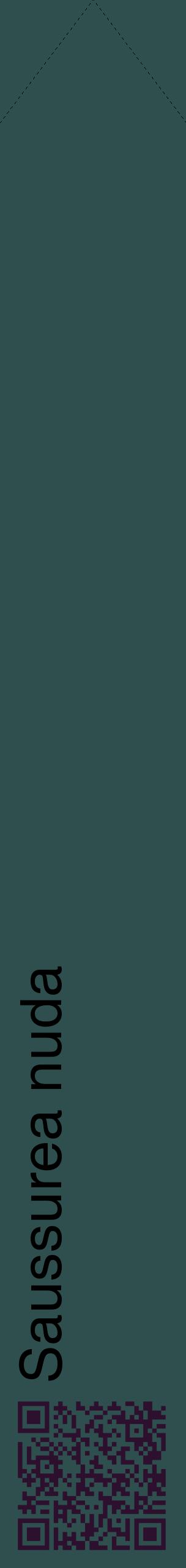 Étiquette de : Saussurea nuda - format c - style noire58_simplehel avec qrcode et comestibilité