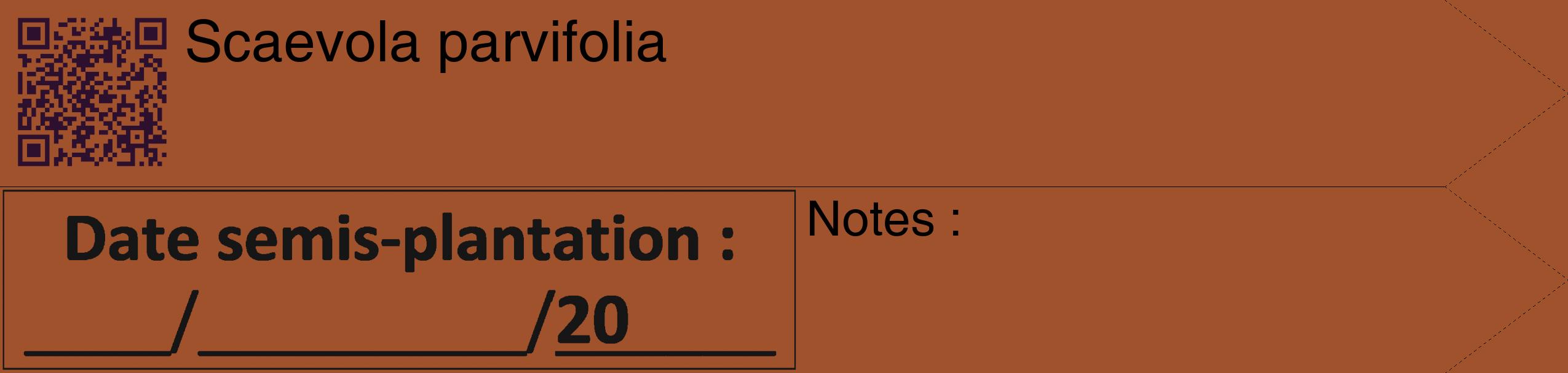 Étiquette de : Scaevola parvifolia - format c - style noire32_simple_simplehel avec qrcode et comestibilité