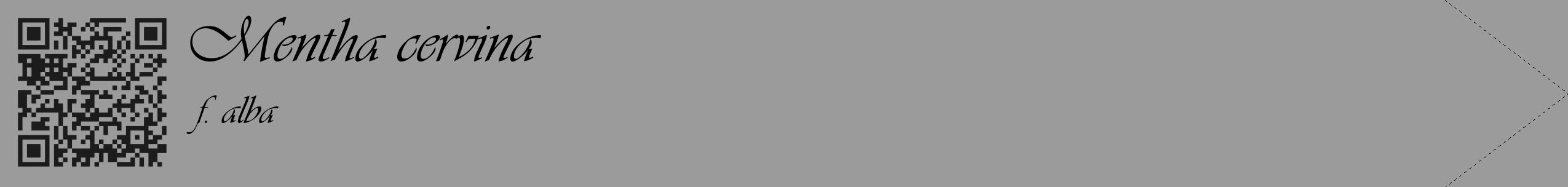 Étiquette de : Mentha cervina f. alba - format c - style noire52_simple_simpleviv avec qrcode et comestibilité