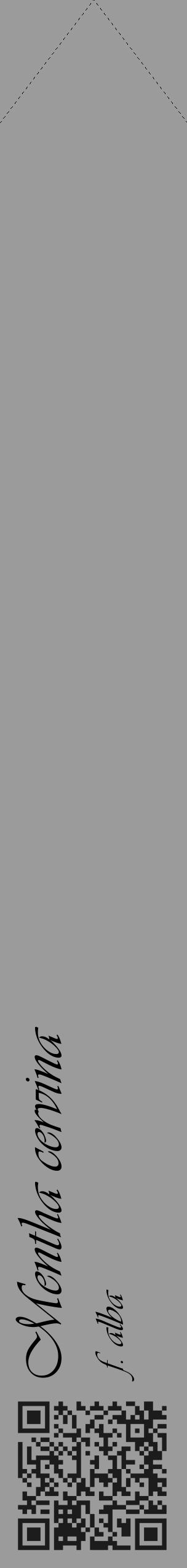 Étiquette de : Mentha cervina f. alba - format c - style noire52_simple_simpleviv avec qrcode et comestibilité - position verticale