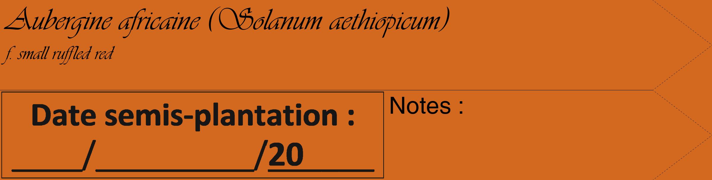 Étiquette de : Solanum aethiopicum f. small ruffled red - format c - style noire31_simple_simpleviv avec comestibilité