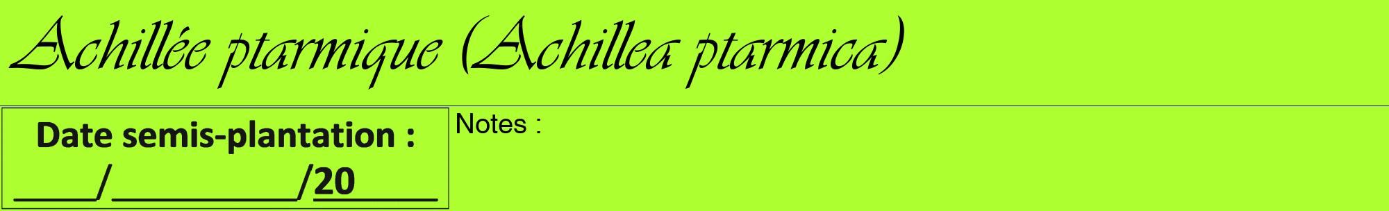 Étiquette de : Achillea ptarmica - format a - style noire17viv avec comestibilité