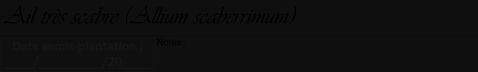 Étiquette de : Allium scaberrimum - format a - style noire7viv avec comestibilité