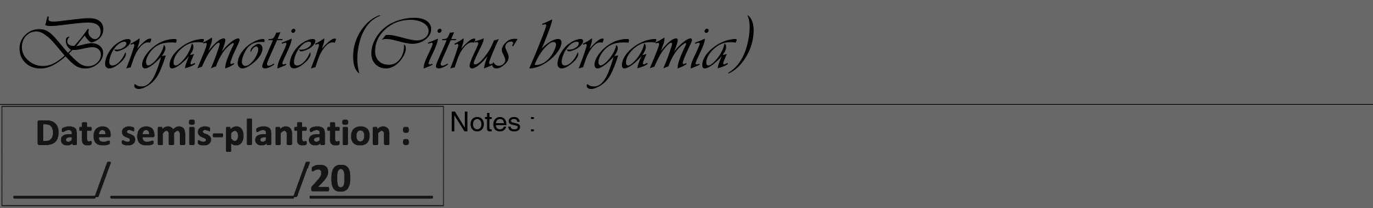 Étiquette de : Citrus bergamia - format a - style noire6viv avec comestibilité