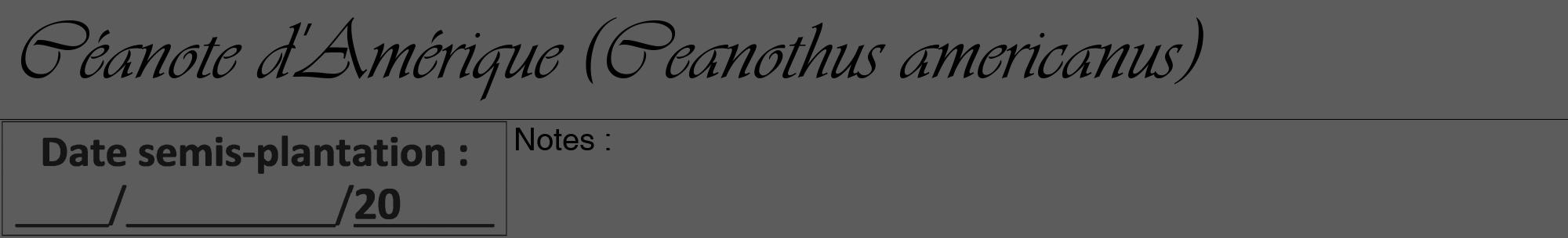 Étiquette de : Ceanothus americanus - format a - style noire49viv avec comestibilité