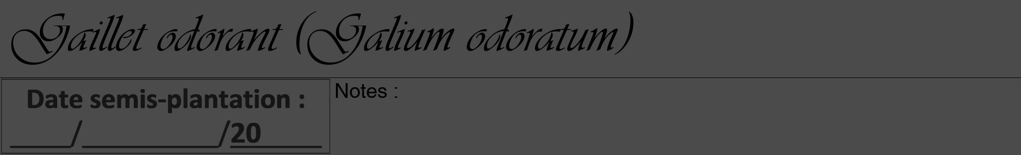 Étiquette de : Galium odoratum - format a - style noire9viv avec comestibilité