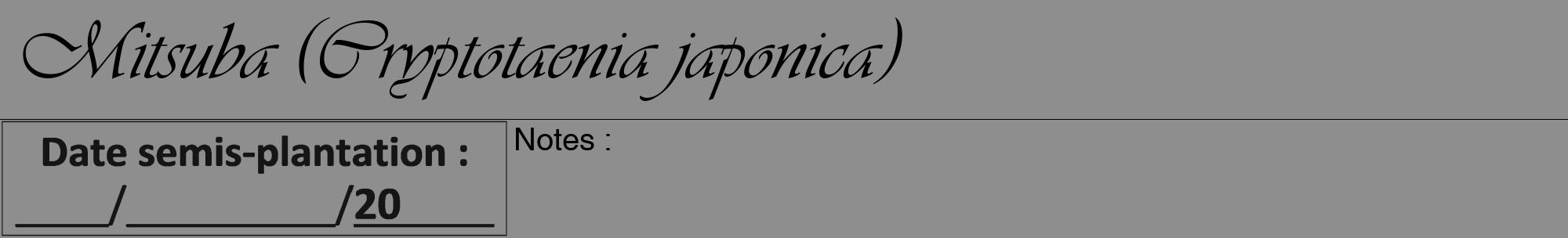 Étiquette de : Cryptotaenia japonica - format a - style noire25viv avec comestibilité