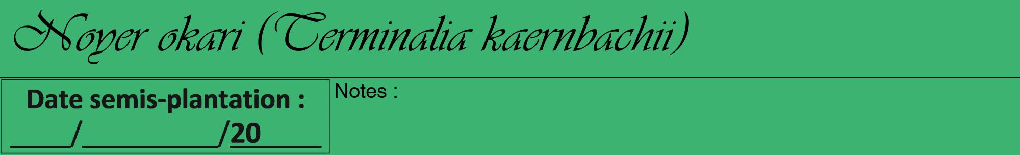 Étiquette de : Terminalia kaernbachii - format a - style noire12viv avec comestibilité