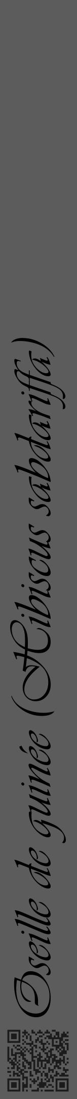 Étiquette de : Hibiscus sabdariffa - format a - style noire49viv avec qrcode et comestibilité - position verticale