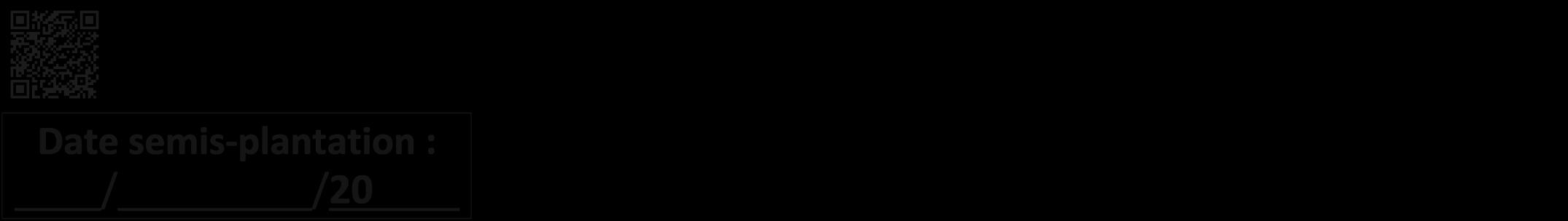 Étiquette de : Celtis lindheimeri - format a - style noire59viv avec qrcode et comestibilité