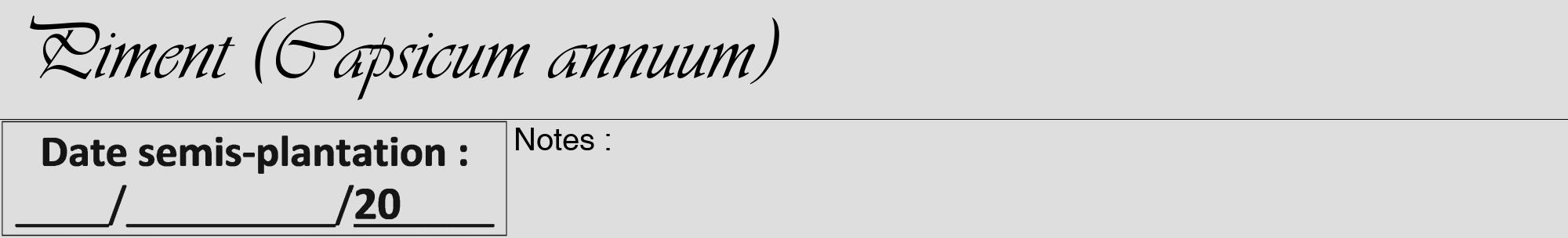 Étiquette de : Capsicum annuum - format a - style noire20viv avec comestibilité