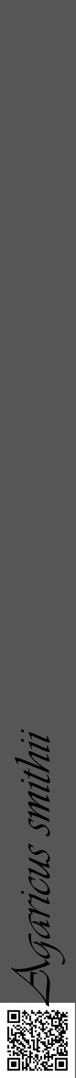 Étiquette de : Agaricus smithii - format a - style noire45viv avec qrcode et comestibilité - position verticale