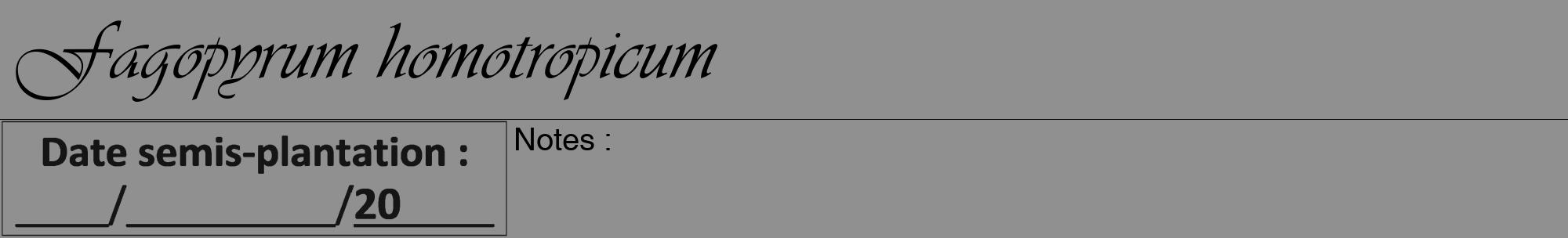 Étiquette de : Fagopyrum homotropicum - format a - style noire4viv avec comestibilité