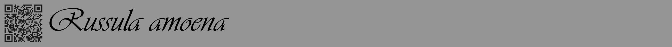 Étiquette de : Russula amoena - format a - style noire16simpleviv avec qrcode et comestibilité
