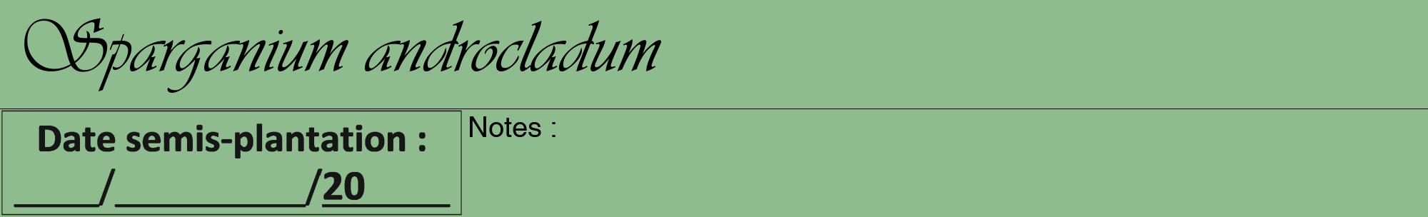 Étiquette de : Sparganium androcladum - format a - style noire13viv avec comestibilité