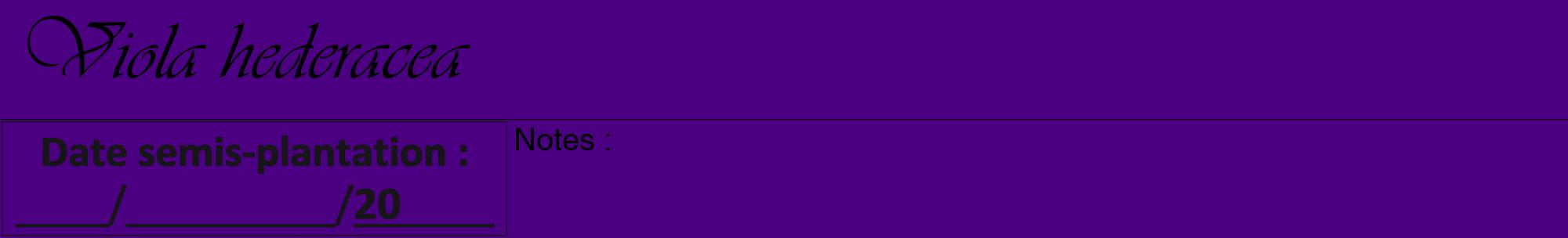 Étiquette de : Viola hederacea - format a - style noire47viv avec comestibilité