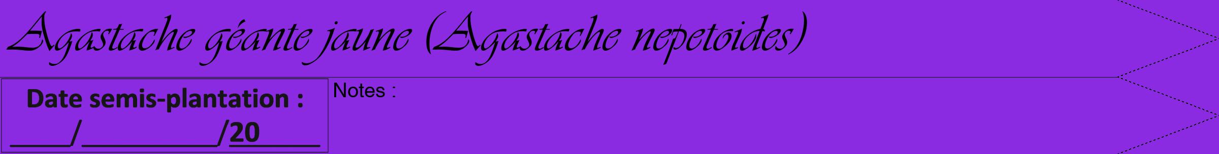 Étiquette de : Agastache nepetoides - format b - style noire49viv avec comestibilité