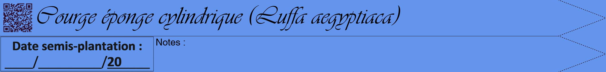Étiquette de : Luffa aegyptiaca - format b - style noire4viv avec qrcode et comestibilité