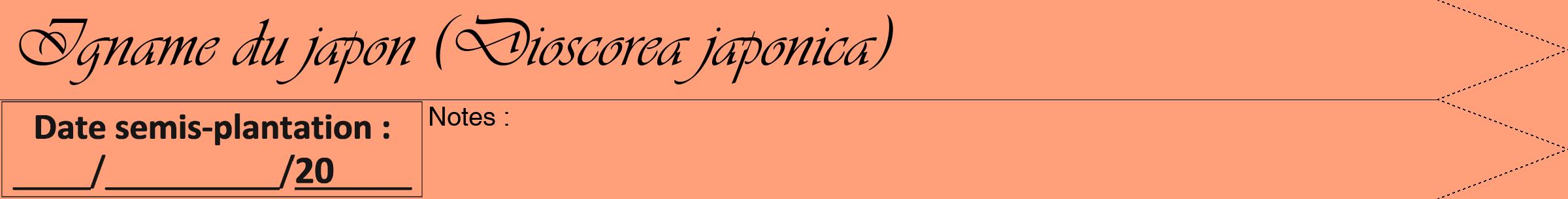Étiquette de : Dioscorea japonica - format b - style noire39viv avec comestibilité