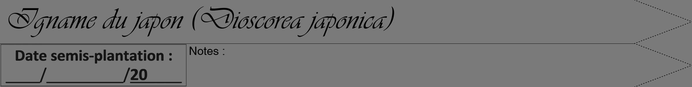 Étiquette de : Dioscorea japonica - format b - style noire3viv avec comestibilité