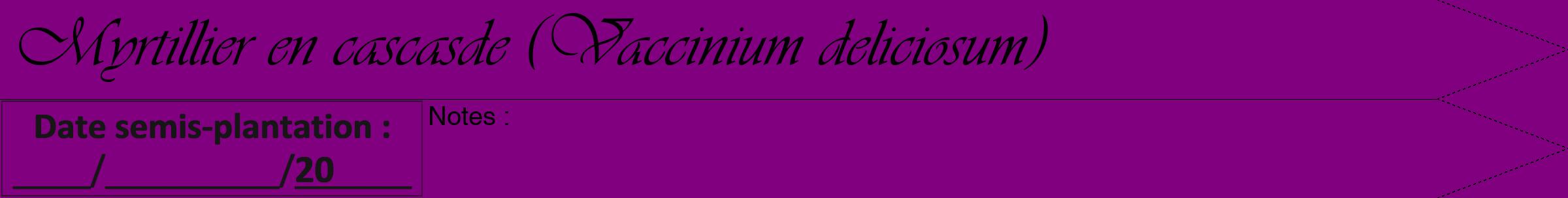 Étiquette de : Vaccinium deliciosum - format b - style noire46viv avec comestibilité