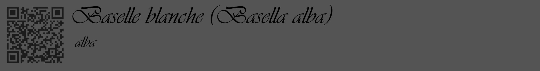 Étiquette de : Basella alba alba - format c - style noire36_basique_basiqueviv avec qrcode et comestibilité