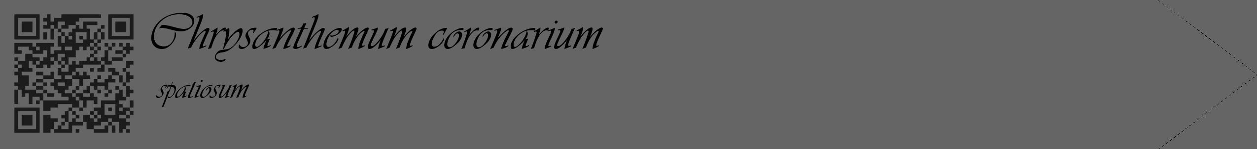 Étiquette de : Chrysanthemum coronarium spatiosum - format c - style noire32_simple_simpleviv avec qrcode et comestibilité