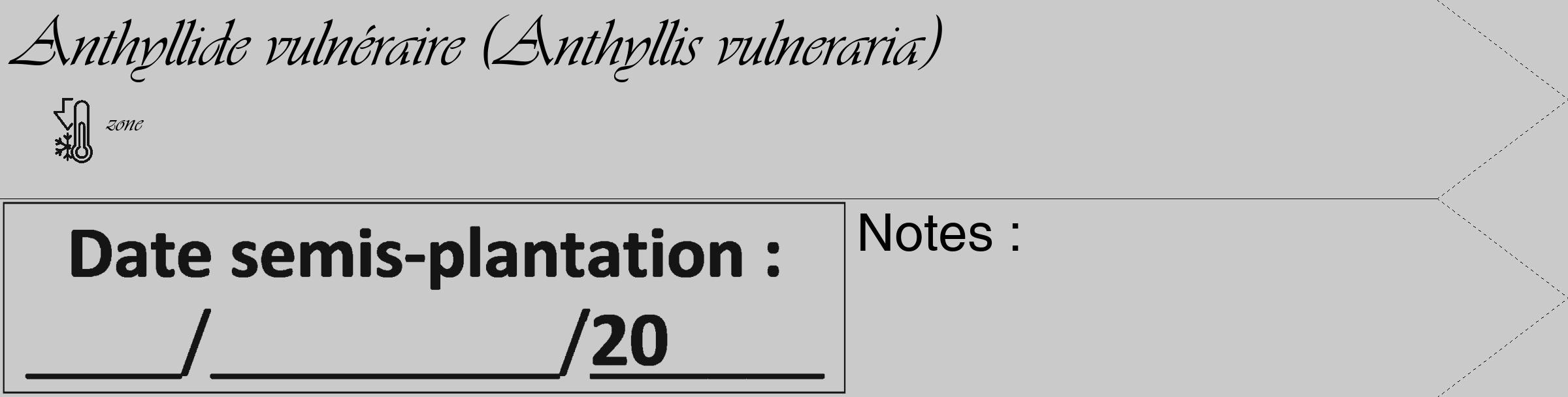 Étiquette de : Anthyllis vulneraria - format c - style noire21_simple_simpleviv avec comestibilité