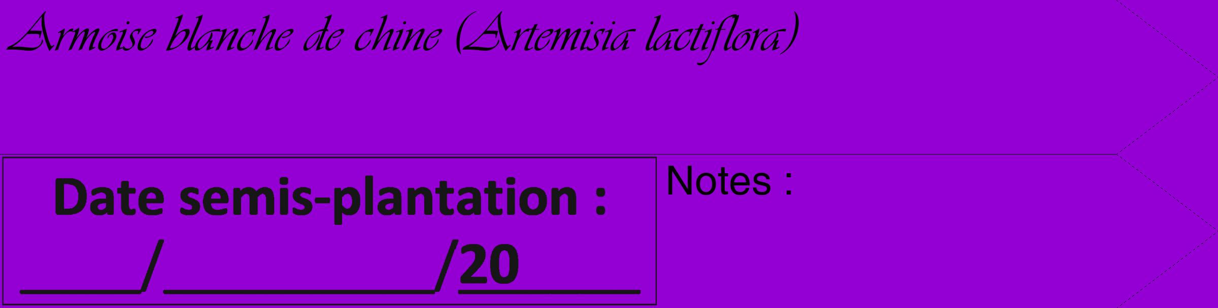 Étiquette de : Artemisia lactiflora - format c - style noire48_simple_simpleviv avec comestibilité