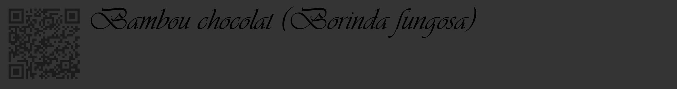 Étiquette de : Borinda fungosa - format c - style noire46_basique_basiqueviv avec qrcode et comestibilité
