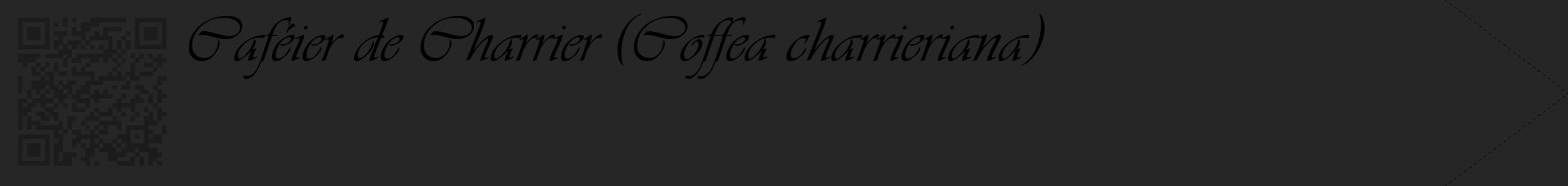 Étiquette de : Coffea charrieriana - format c - style noire29_simple_simpleviv avec qrcode et comestibilité
