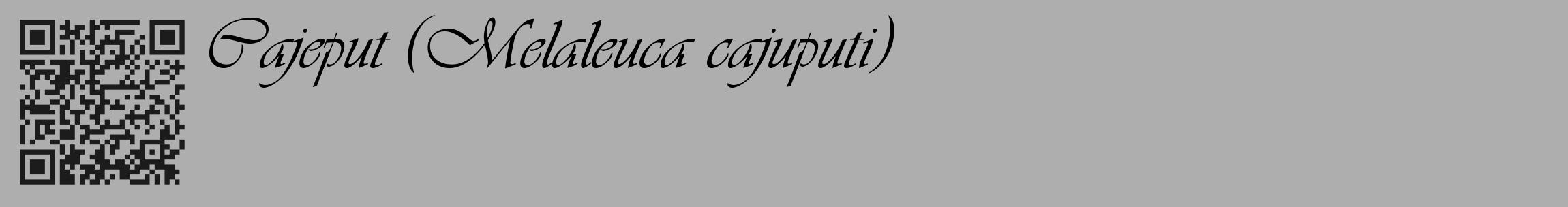Étiquette de : Melaleuca cajuputi - format c - style noire53_basique_basiqueviv avec qrcode et comestibilité