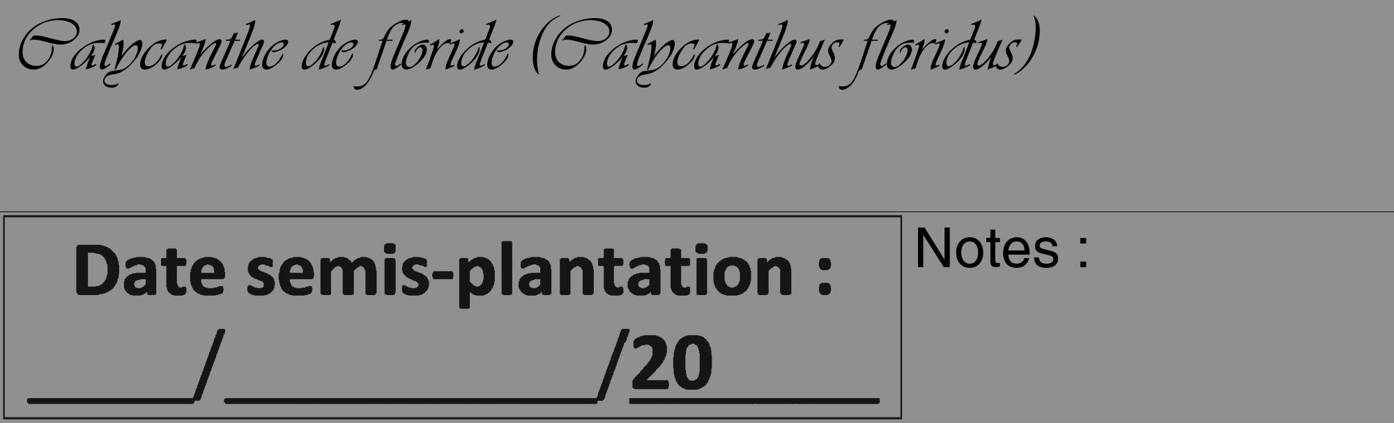 Étiquette de : Calycanthus floridus - format c - style noire4_basique_basiqueviv avec comestibilité