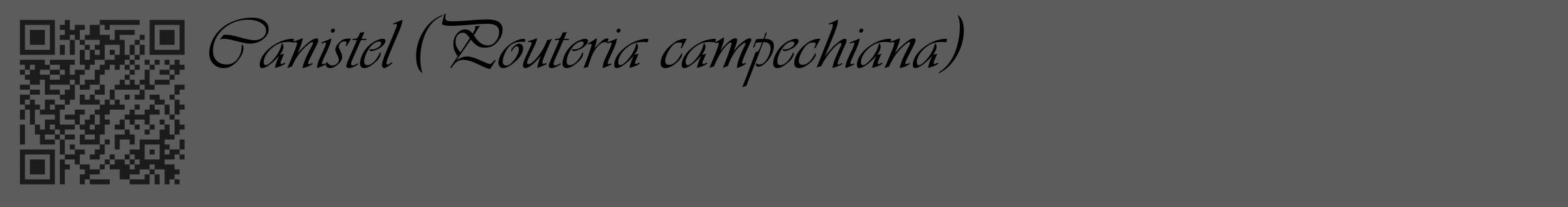 Étiquette de : Pouteria campechiana - format c - style noire49_basique_basiqueviv avec qrcode et comestibilité