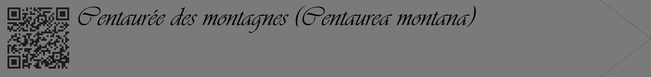 Étiquette de : Centaurea montana - format c - style noire3_simple_simpleviv avec qrcode et comestibilité