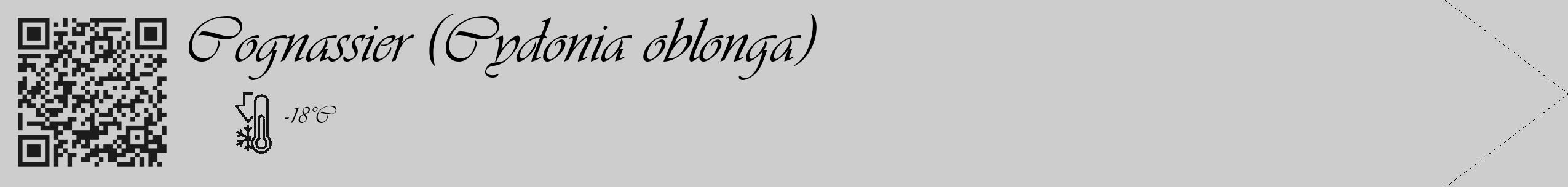 Étiquette de : Cydonia oblonga - format c - style noire41_simple_simpleviv avec qrcode et comestibilité