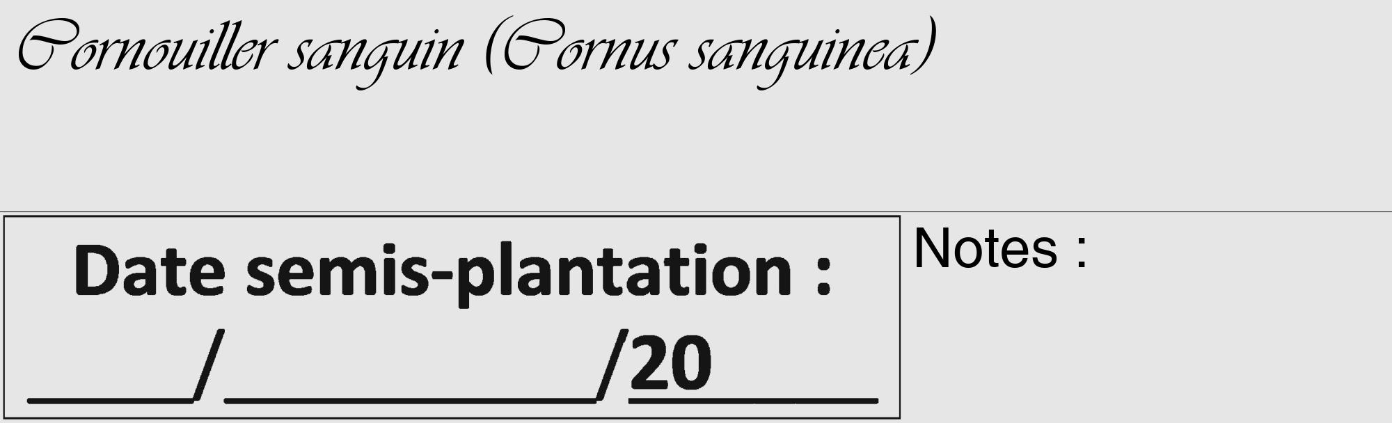 Étiquette de : Cornus sanguinea - format c - style noire18_basique_basiqueviv avec comestibilité