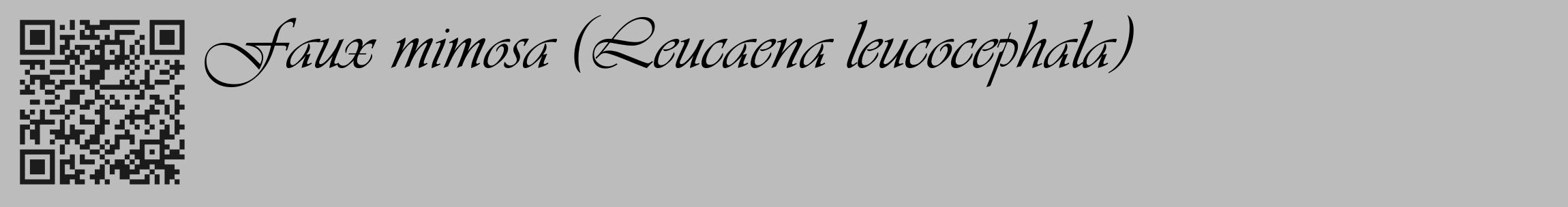 Étiquette de : Leucaena leucocephala - format c - style noire1_basique_basiqueviv avec qrcode et comestibilité