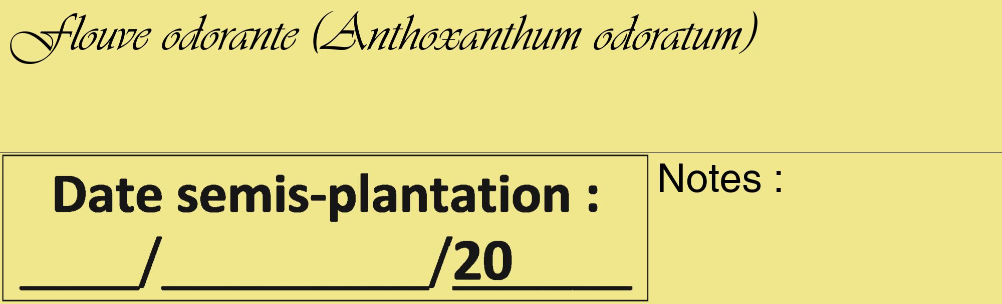 Étiquette de : Anthoxanthum odoratum - format c - style noire20_basique_basiqueviv avec comestibilité