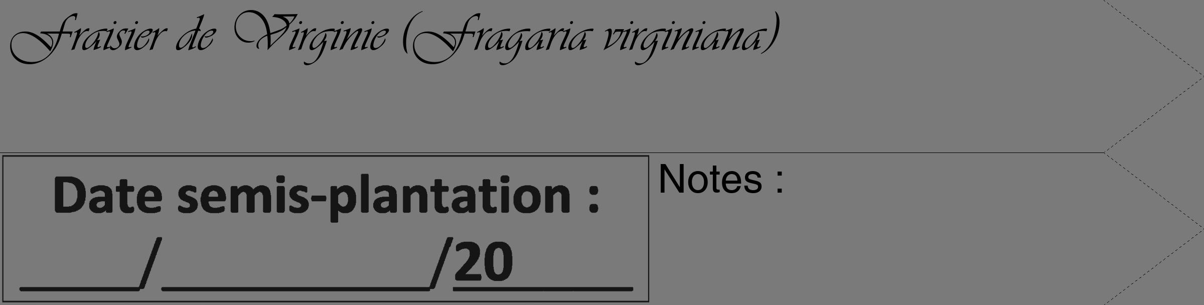 Étiquette de : Fragaria virginiana - format c - style noire3_simple_simpleviv avec comestibilité