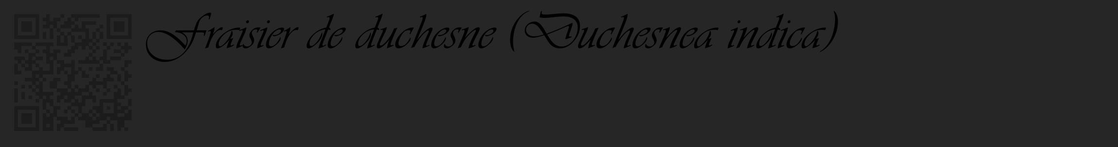 Étiquette de : Duchesnea indica - format c - style noire29_basique_basiqueviv avec qrcode et comestibilité