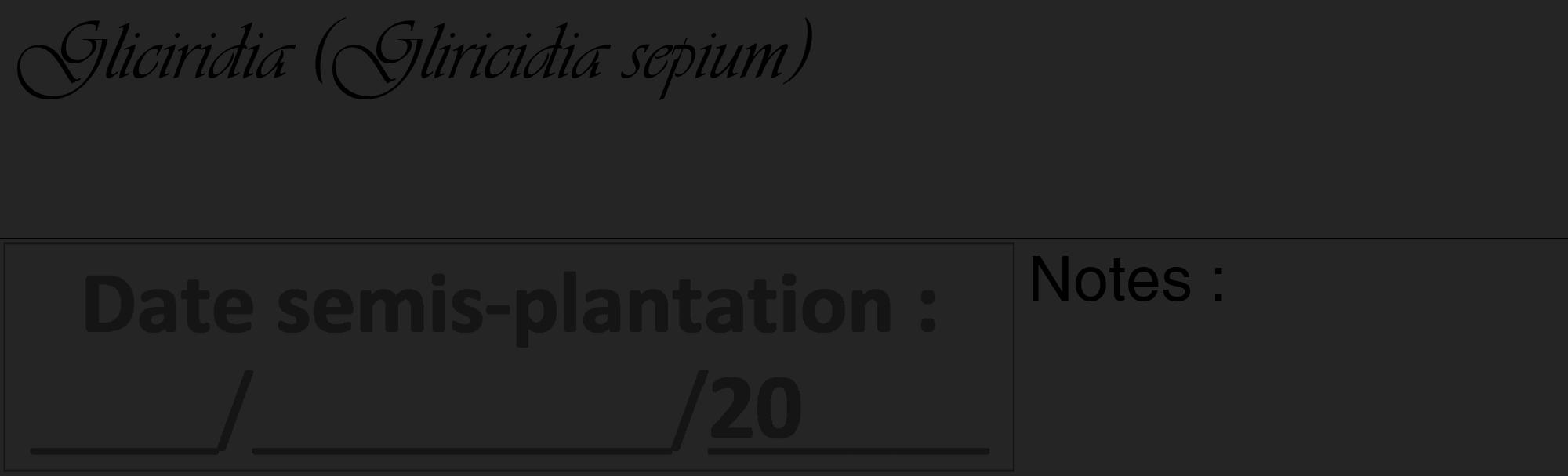 Étiquette de : Gliricidia sepium - format c - style noire47_basique_basiqueviv avec comestibilité