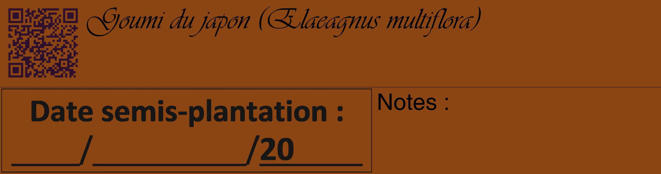 Étiquette de : Elaeagnus multiflora - format c - style noire30_basique_basiqueviv avec qrcode et comestibilité