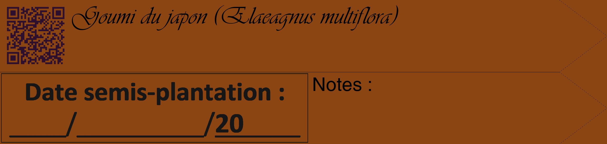 Étiquette de : Elaeagnus multiflora - format c - style noire30_simple_simpleviv avec qrcode et comestibilité