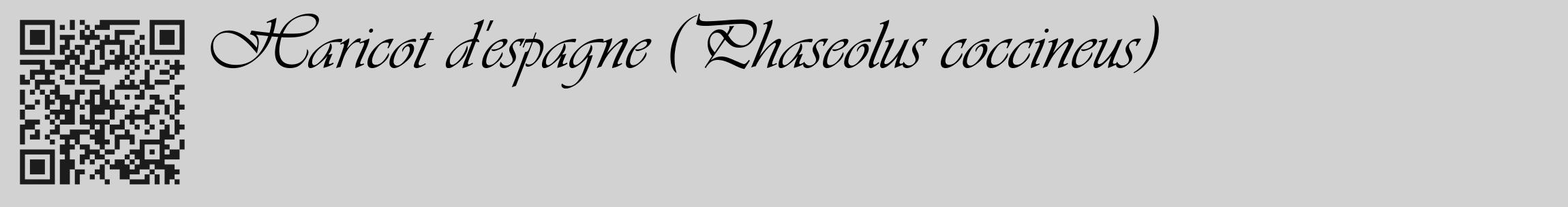 Étiquette de : Phaseolus coccineus - format c - style noire14_basique_basiqueviv avec qrcode et comestibilité